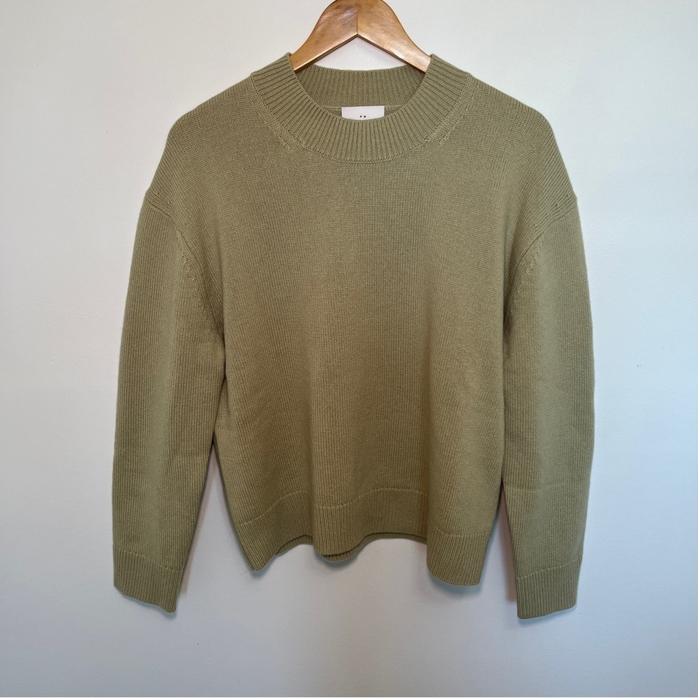 Crewneck Pullover Sweater in Light Olive TWP - Picture 5 of 8